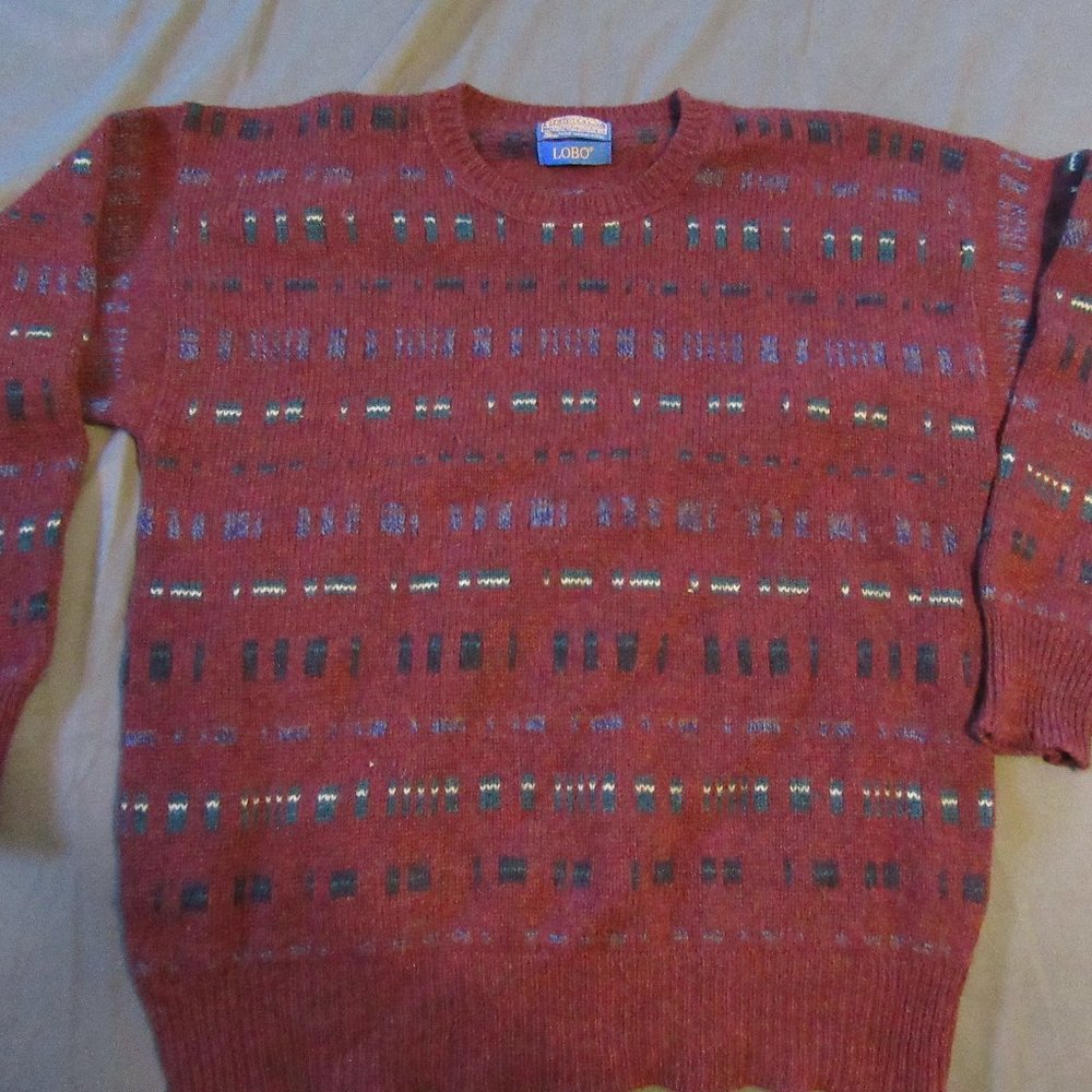 Mens Vintage Pendleton Lobo Wool Crew Neck Sweater Sz L
